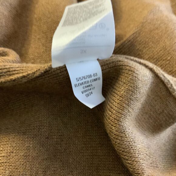 Easy camel tunic sweater for cozyl ayering plus 3X, comfy cotton-rayon blend.” - Picture 4 of 8